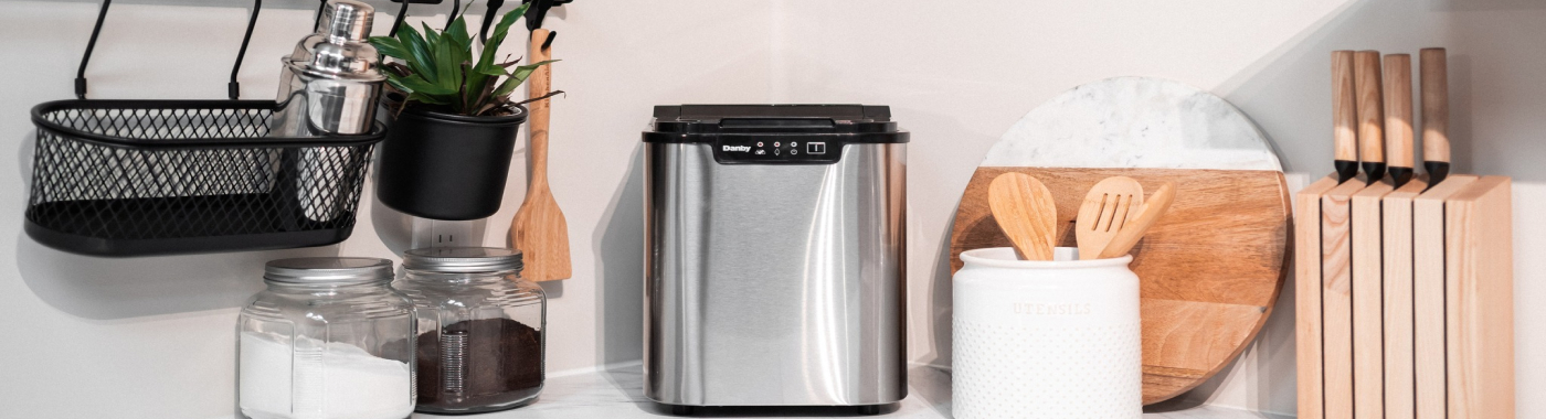 Danby portable ice maker on table